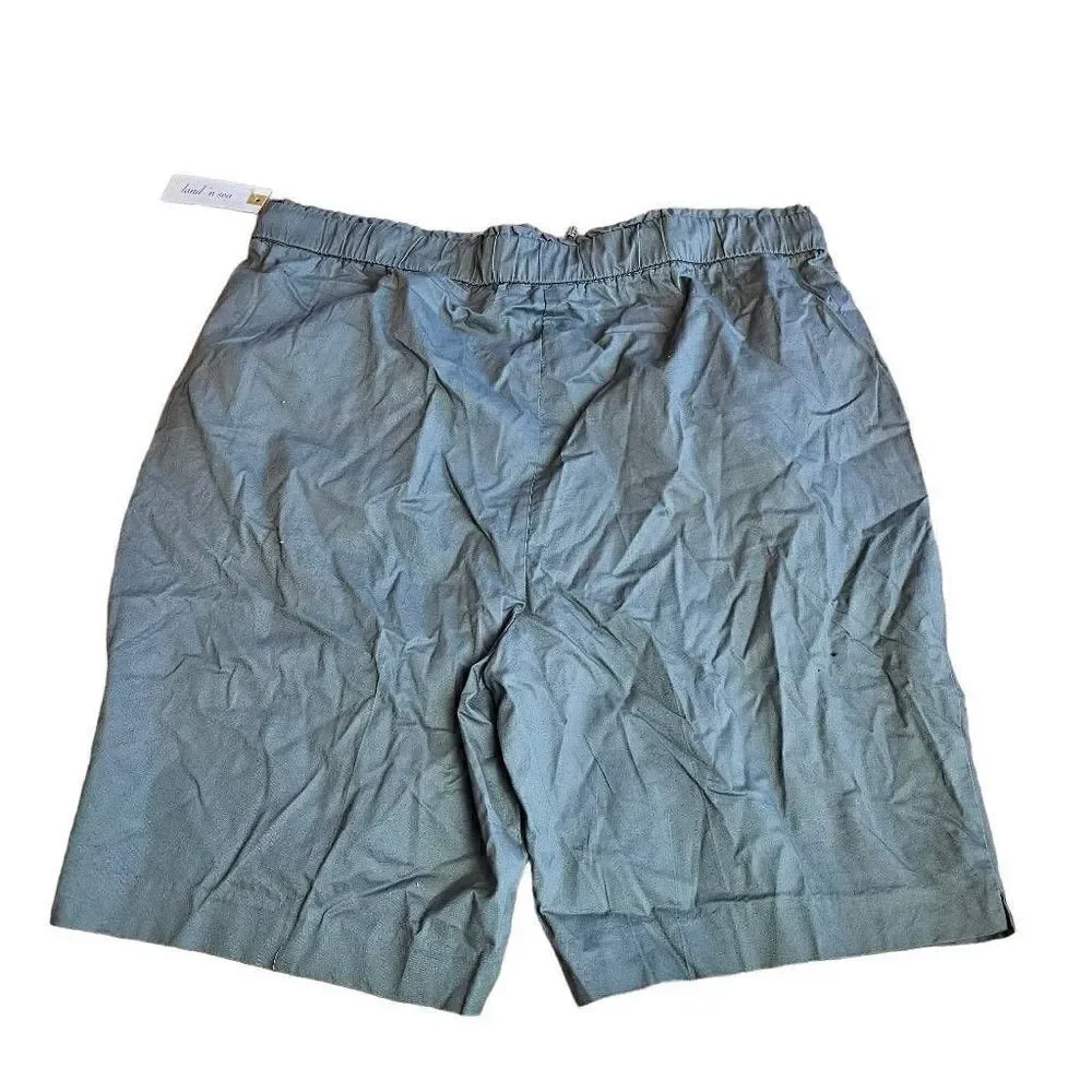 Land n sea womens Sz 18 olive Bermuda pull on shorts